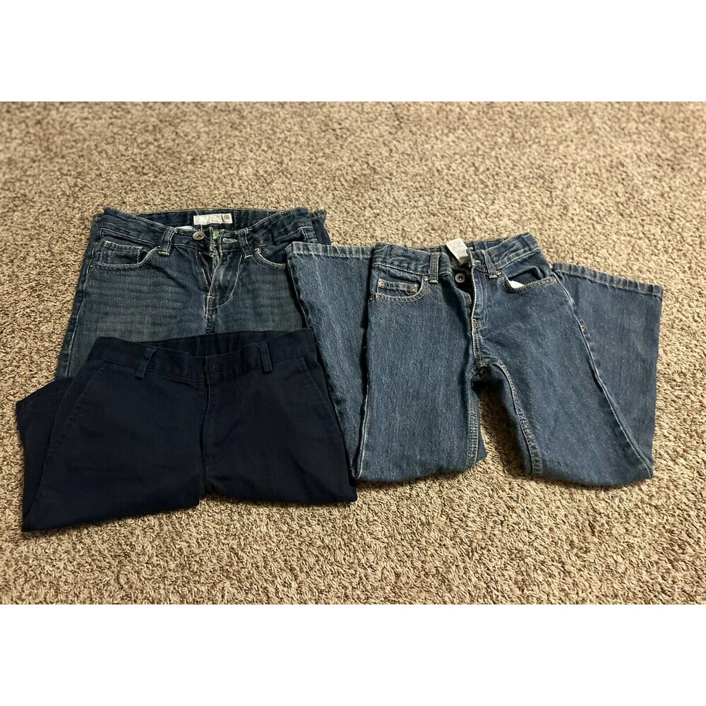 Boys Jeans And Navy Shorts size 8 lot Route 66 Faded Glory IZOD